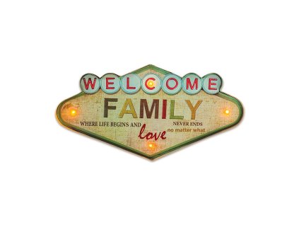 retro plechova tabula svetelna welcome a