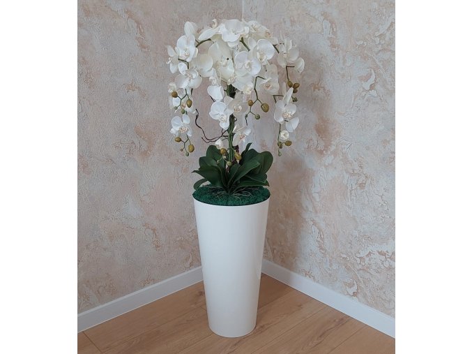 Umela-biela-orchidea-vo-vaze-decorglamour.sk