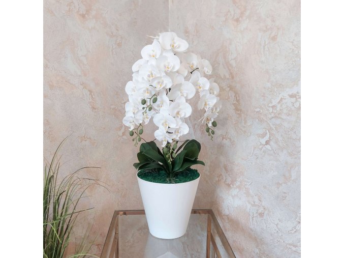 Umela-biela-orchidea-v-kvetinaci-decorglamour.sk