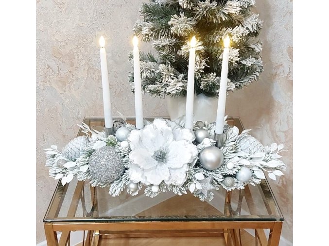 Vianočný svietnik na stôl, strieborný/zlatý