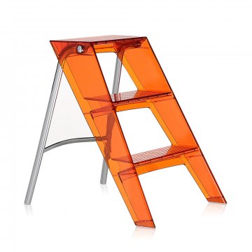 upper step ladder orange red