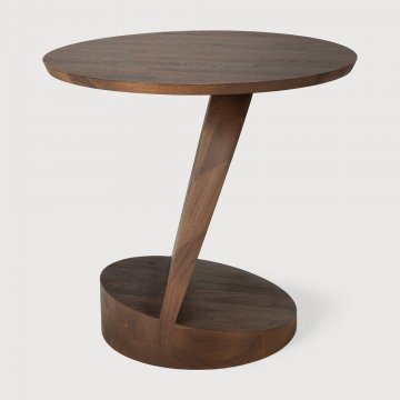 product wf 10186 Teak Oblic brown side table varnished front web