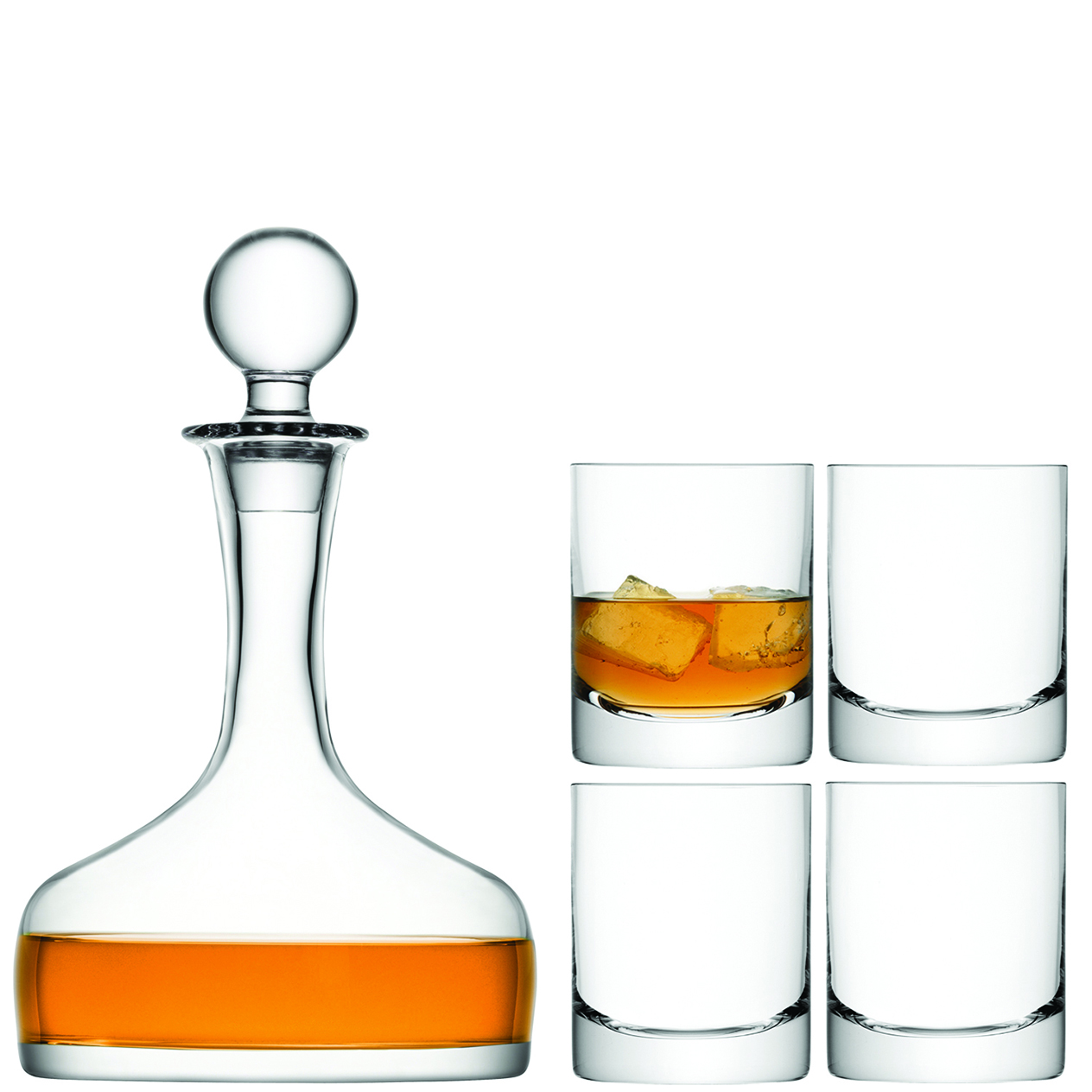 Levně LSA dárkový set Whisky, 4 sklenice (250ml), karafa (1,6l), čiré
