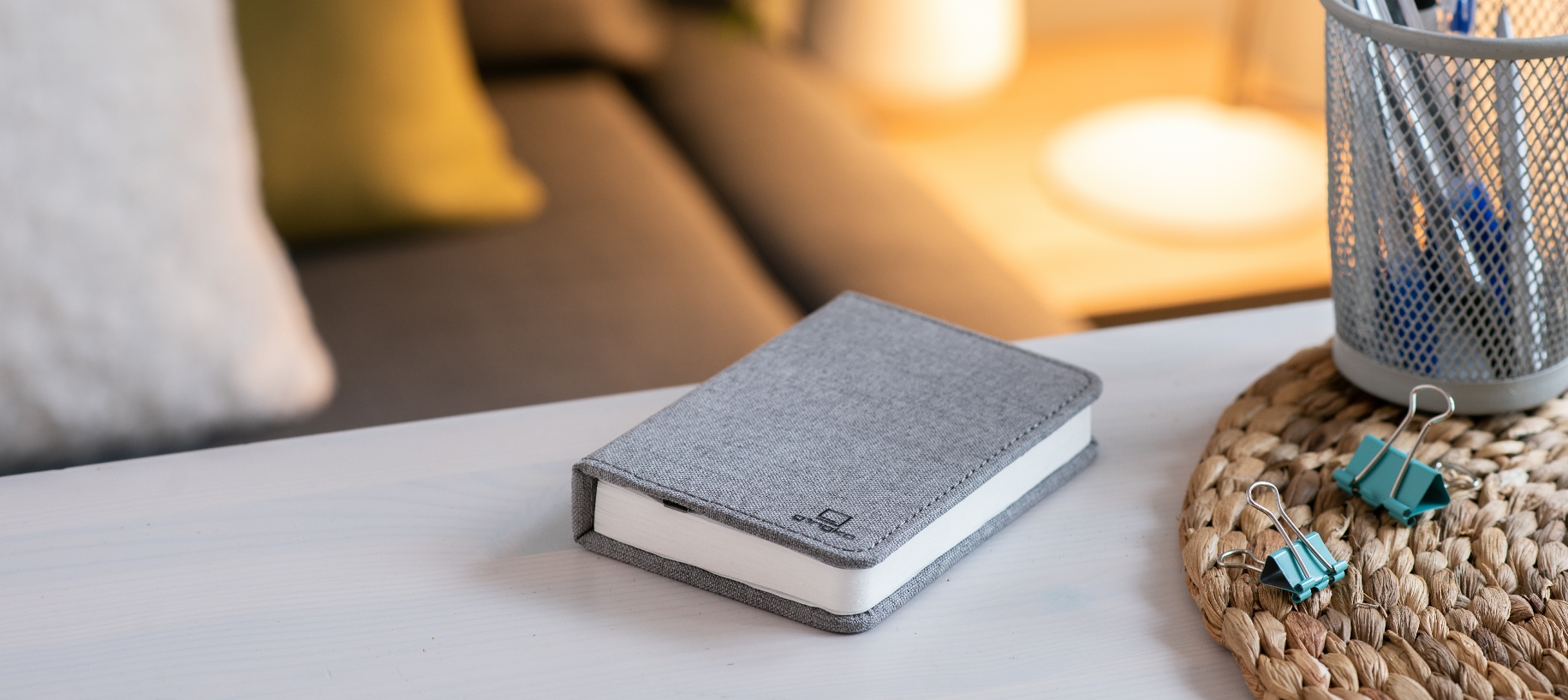 Rozkládací světlo "Smart Book" mini, šedá látka - Gingko (obrázek 5)
