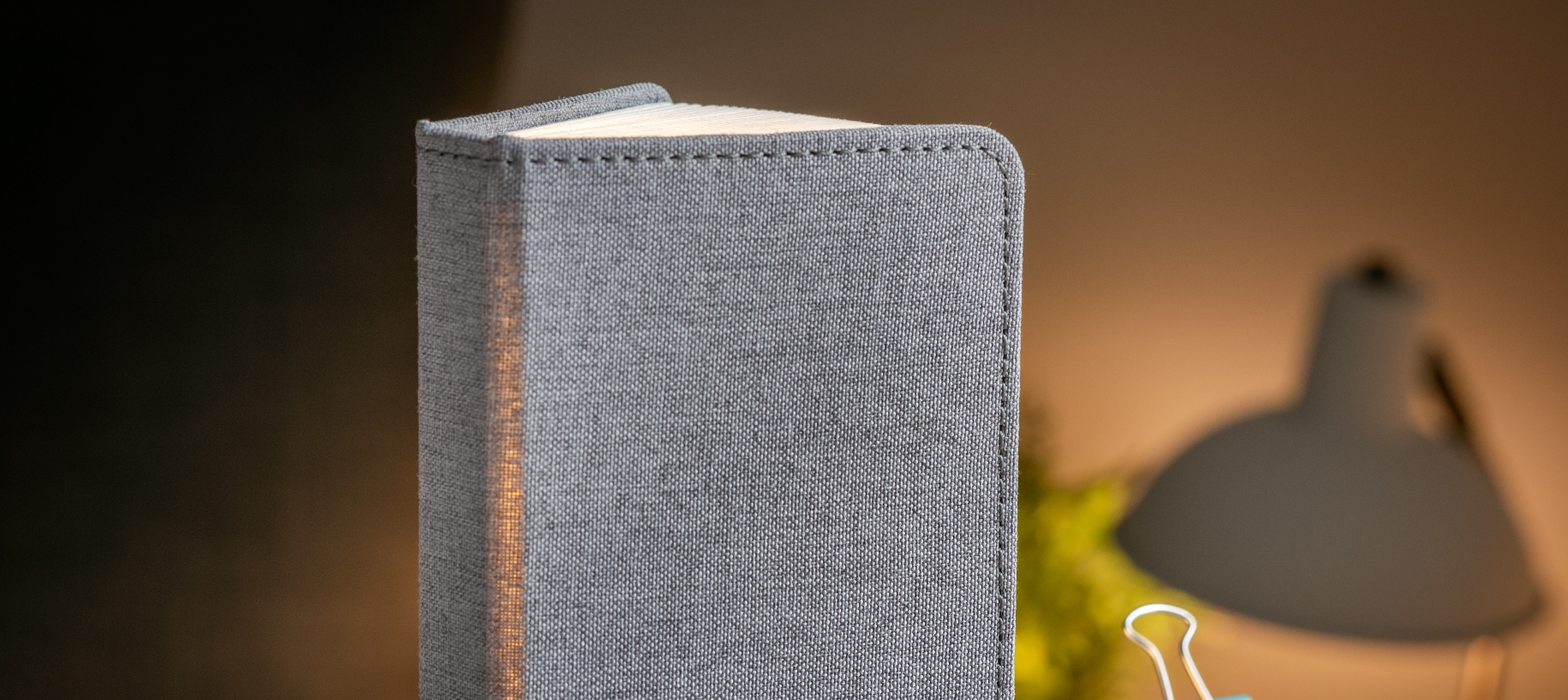 Rozkládací světlo "Smart Book" mini, šedá látka - Gingko (obrázek 3)
