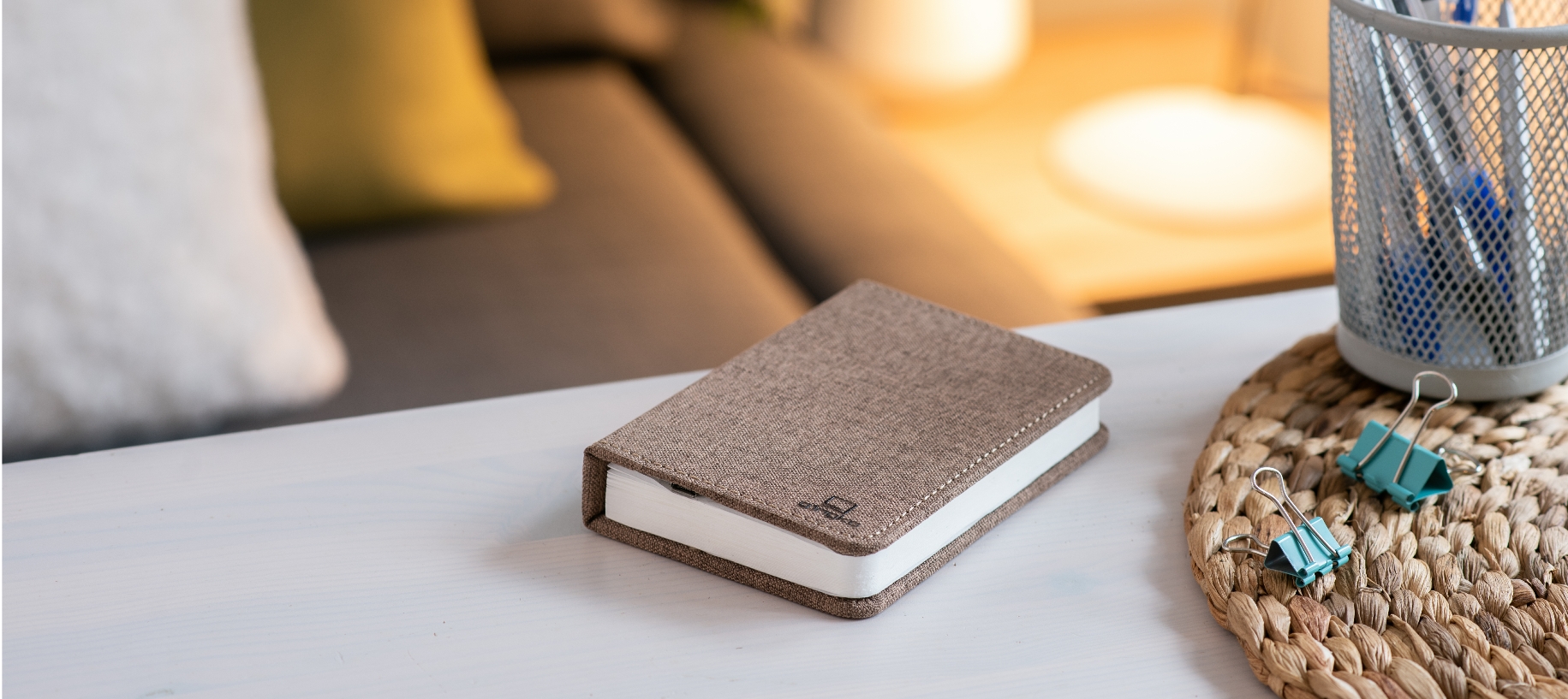 Rozkládací světlo "Smart Book" mini, hnědá látka - Gingko (obrázek 4)