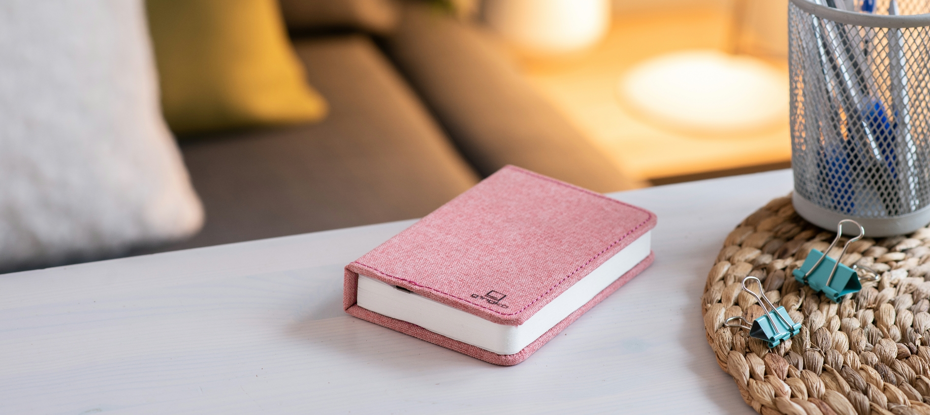 Rozkládací světlo "Smart Book" mini, růžová látka - Gingko (obrázek 4)