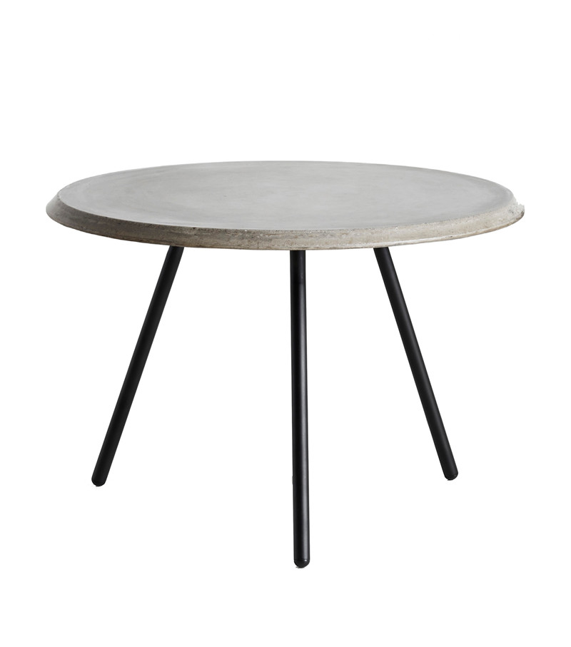 Levně Konferenční stolek "Soround", 14 variant - Woud Varianta: Ø 60 cm - beton | černé nohy (39,5 cm)
