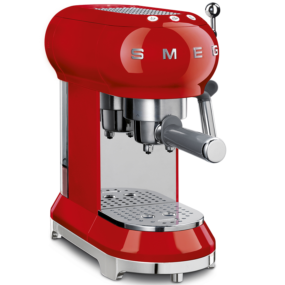 Levně 50's Retro Style pákový kávovar na Espresso / Cappucino 15 barů 2 cup červený - SMEG