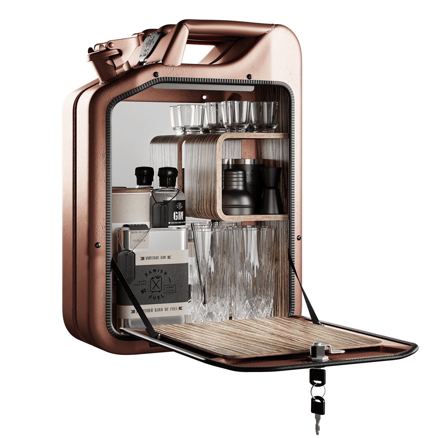 Levně Minibar / kanistr - Bar Cabinet, Copper, 6 variant - Danish Fuel Varianta: Zebrano