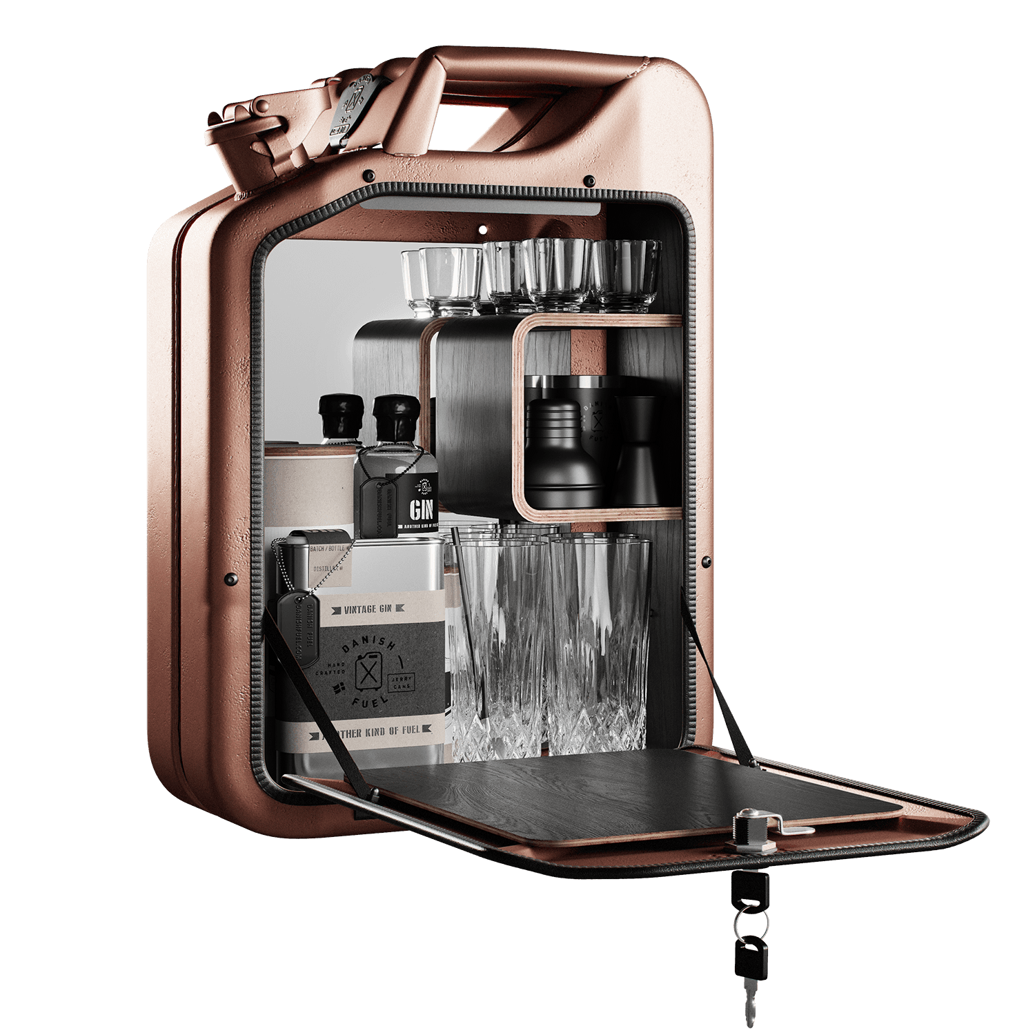 Minibar / kanistr - Bar Cabinet, Copper, 6 variant - Danish Fuel Varianta: Smoked Oak