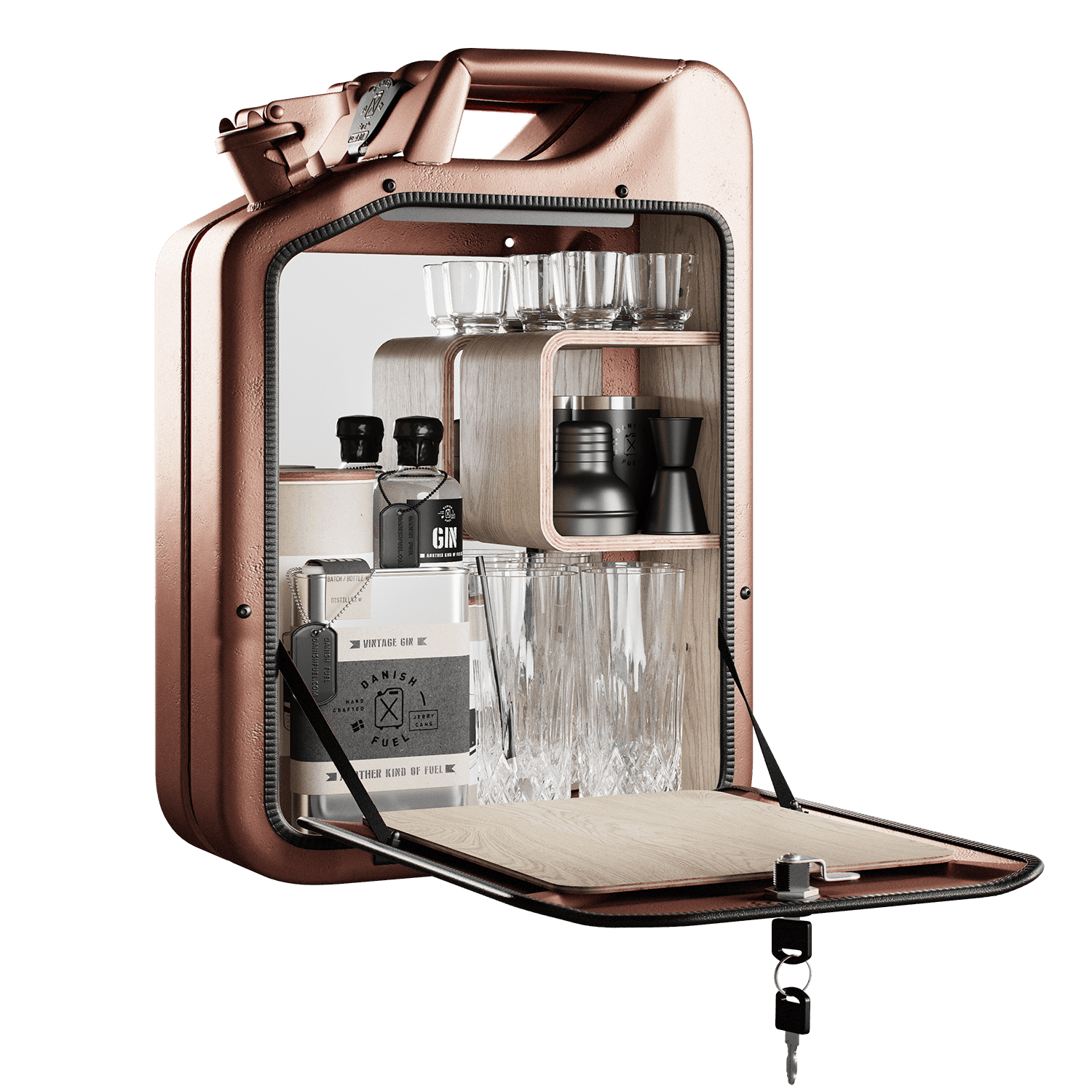 Minibar / kanistr - Bar Cabinet, Copper, 6 variant - Danish Fuel Varianta: Oak