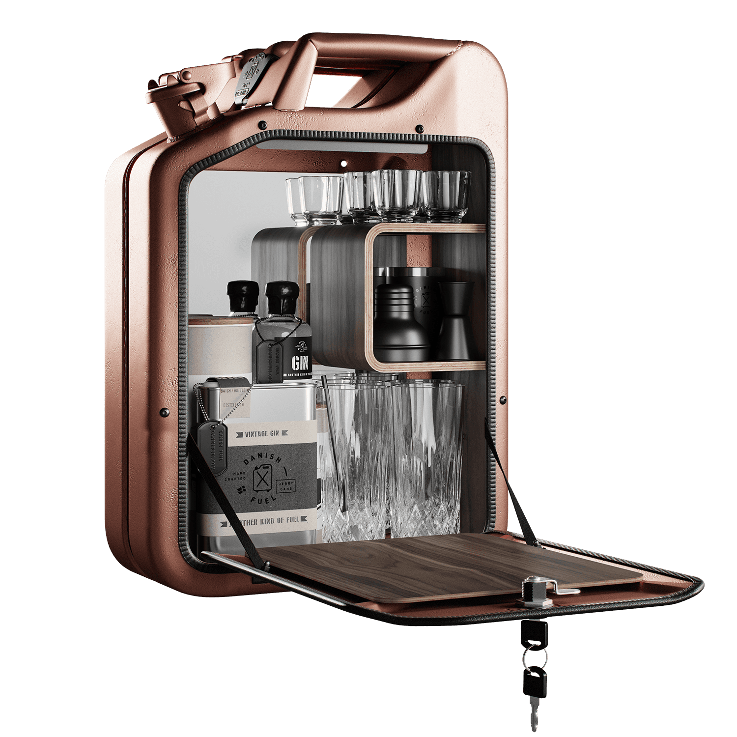 Levně Minibar / kanistr - Bar Cabinet, Copper, 6 variant - Danish Fuel Varianta: Walnut