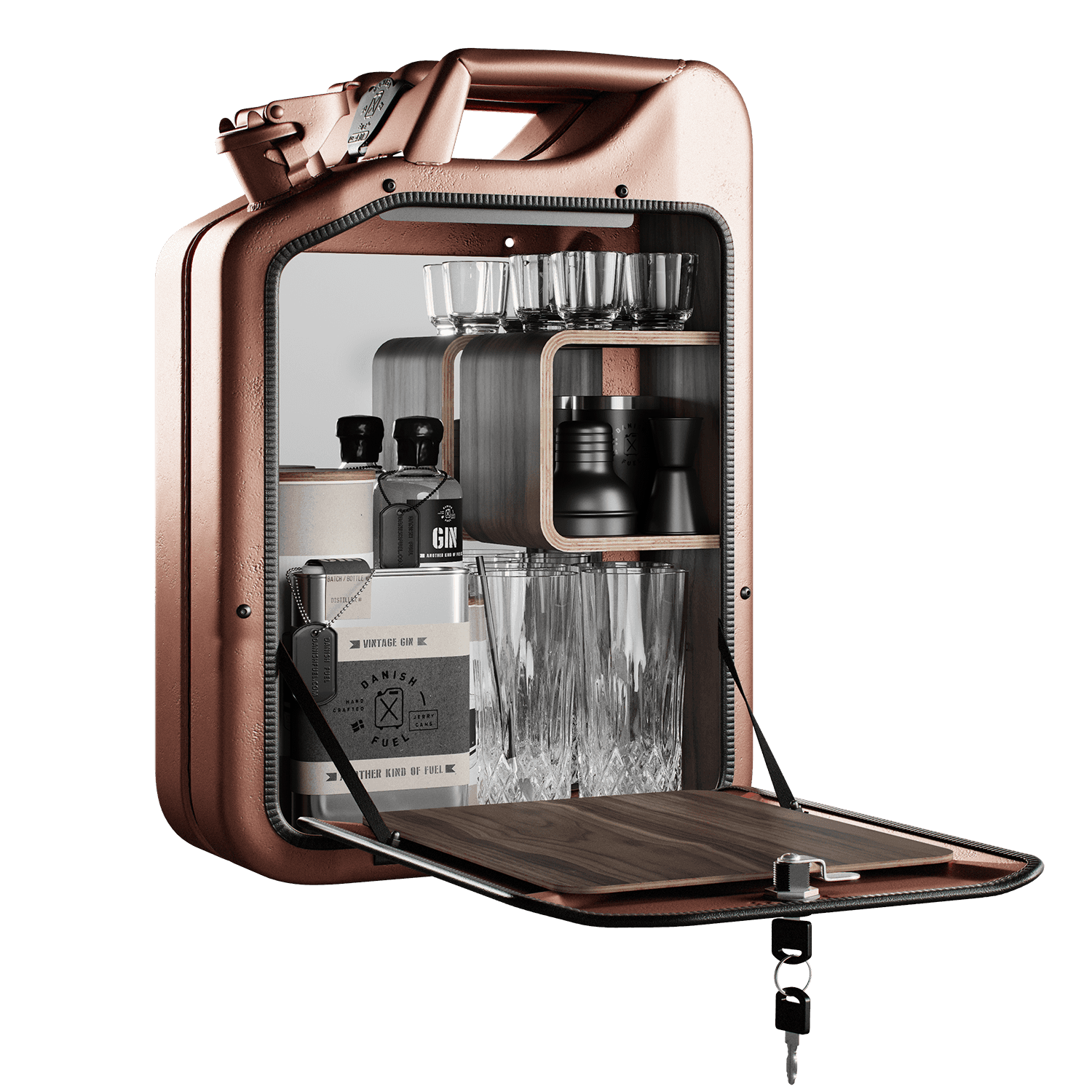 Minibar / kanistr - Bar Cabinet, Copper, 6 variant - Danish Fuel Varianta: Walnut