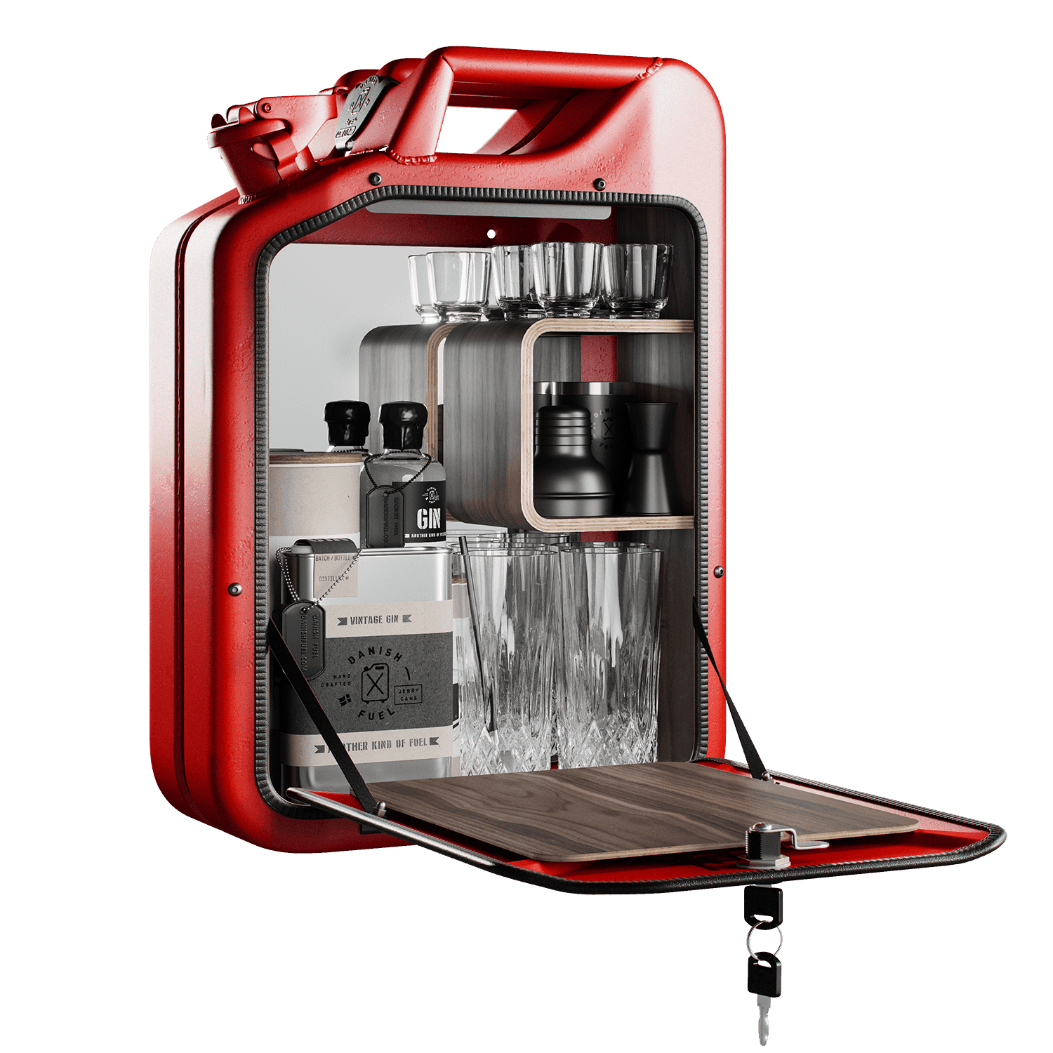 Levně Minibar / kanistr - Bar Cabinet, Gas Red, 6 variant - Danish Fuel Varianta: Walnut