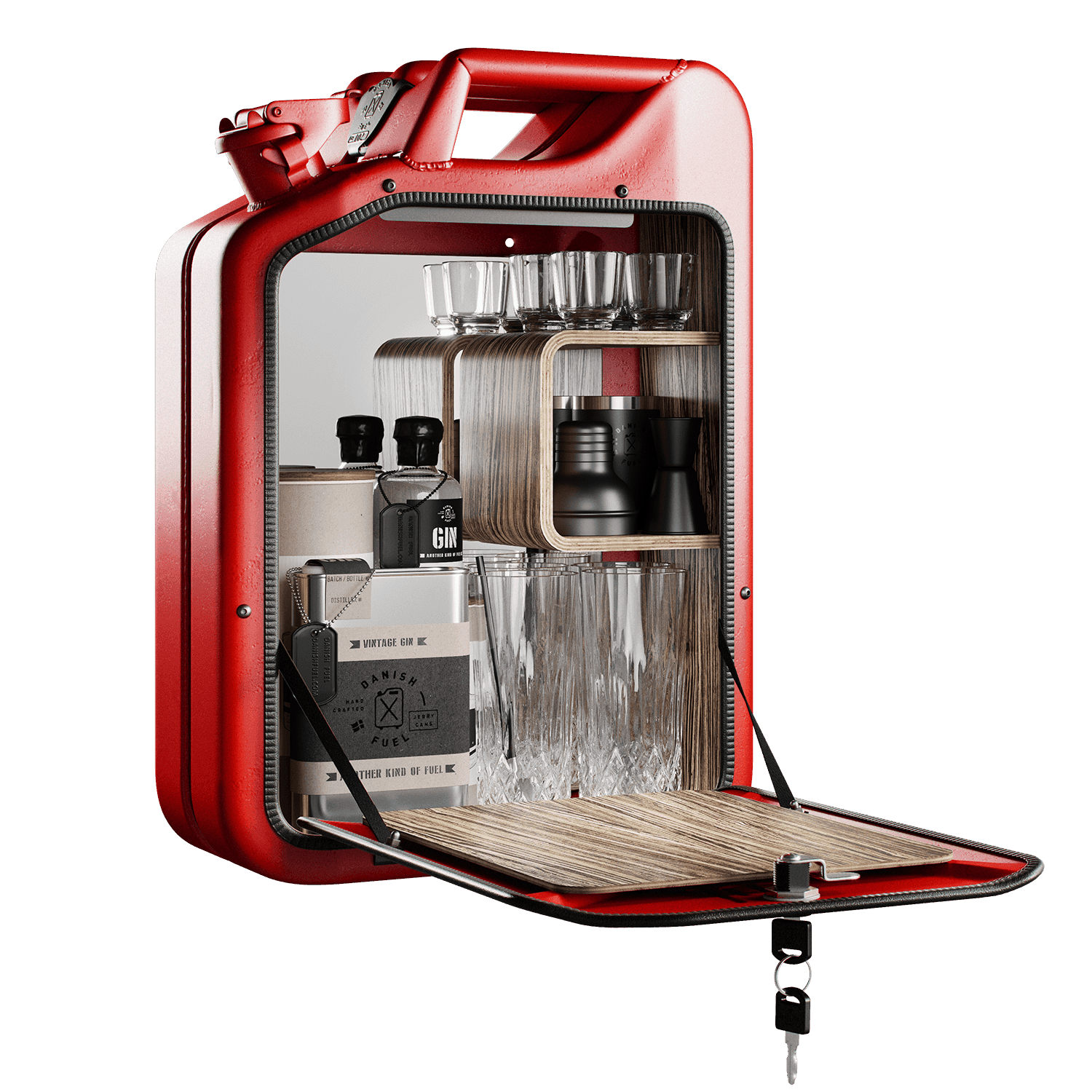 Minibar / kanistr - Bar Cabinet, Gas Red, 6 variant - Danish Fuel Varianta: Zebrano