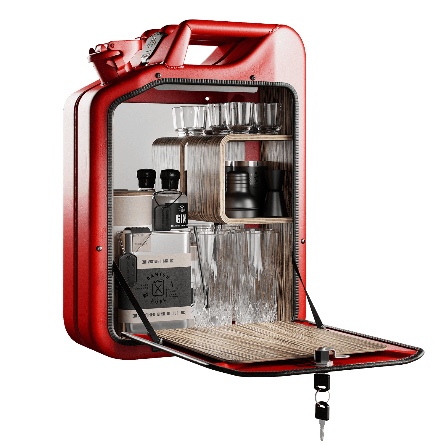 Levně Minibar / kanistr - Bar Cabinet, Gas Red, 6 variant - Danish Fuel Varianta: Zebrano