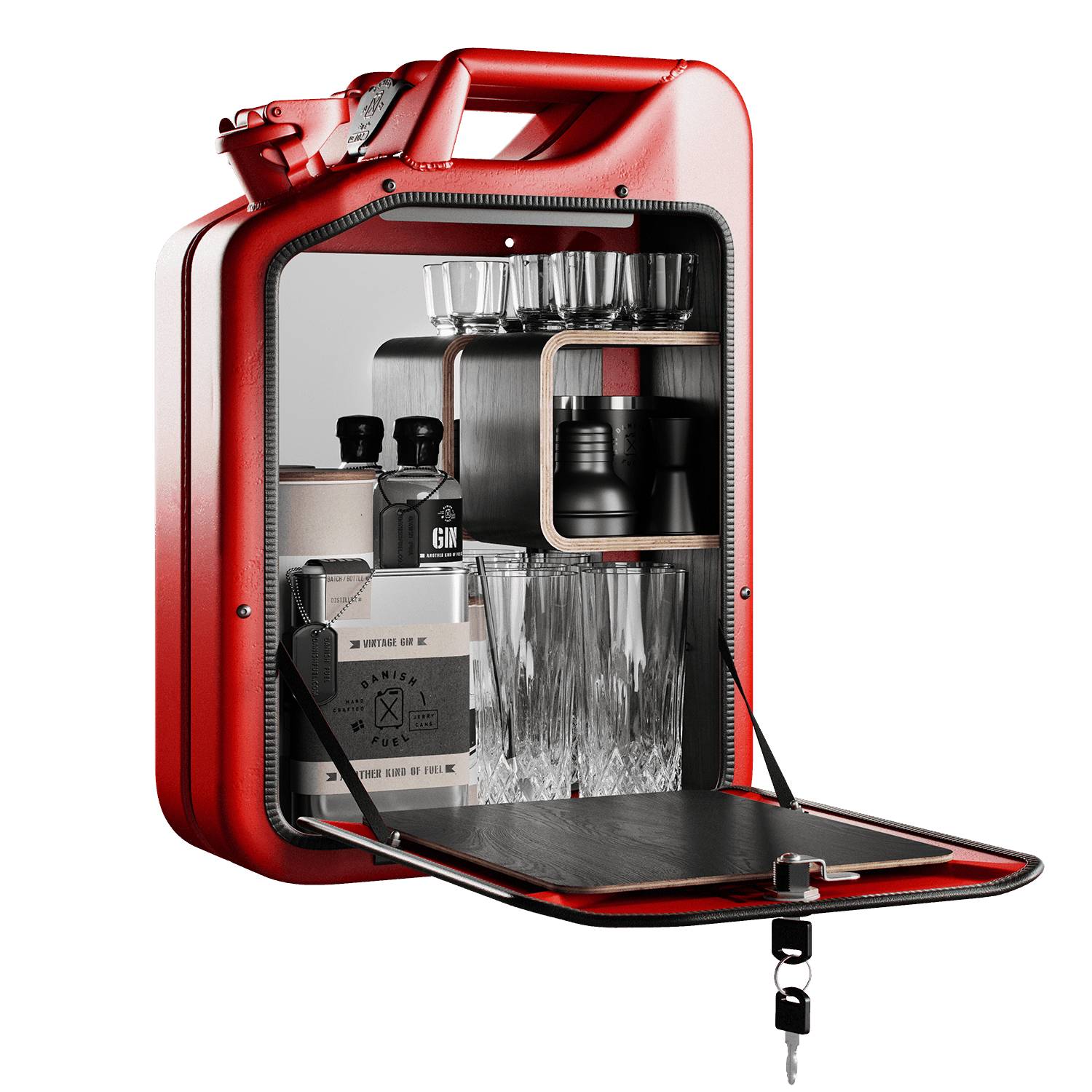 Minibar / kanistr - Bar Cabinet, Gas Red, 6 variant - Danish Fuel Varianta: Smoked Oak