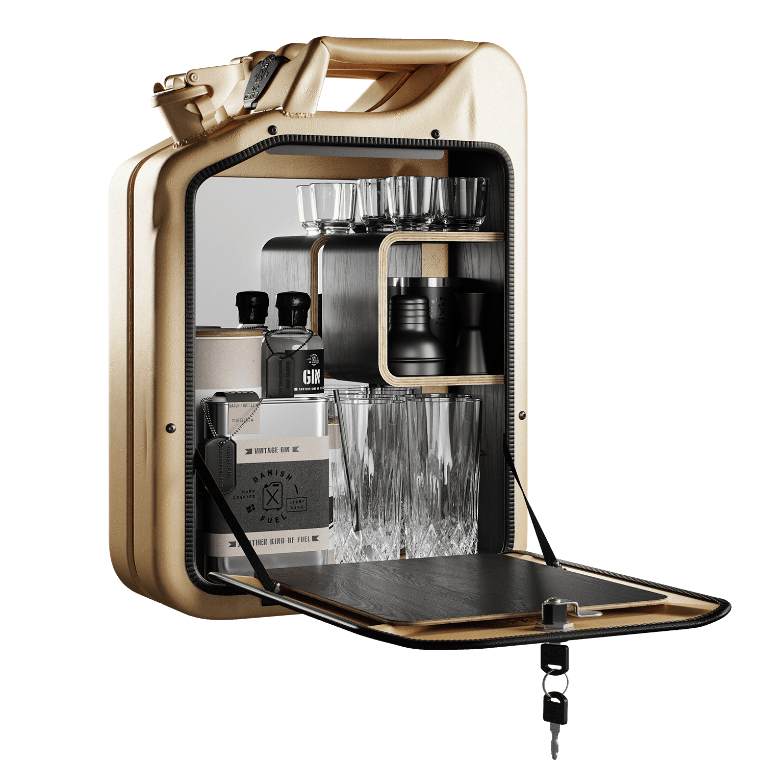 Minibar / kanistr - Bar Cabinet, Gold, 6 variant - Danish Fuel Varianta: Smoked Oak