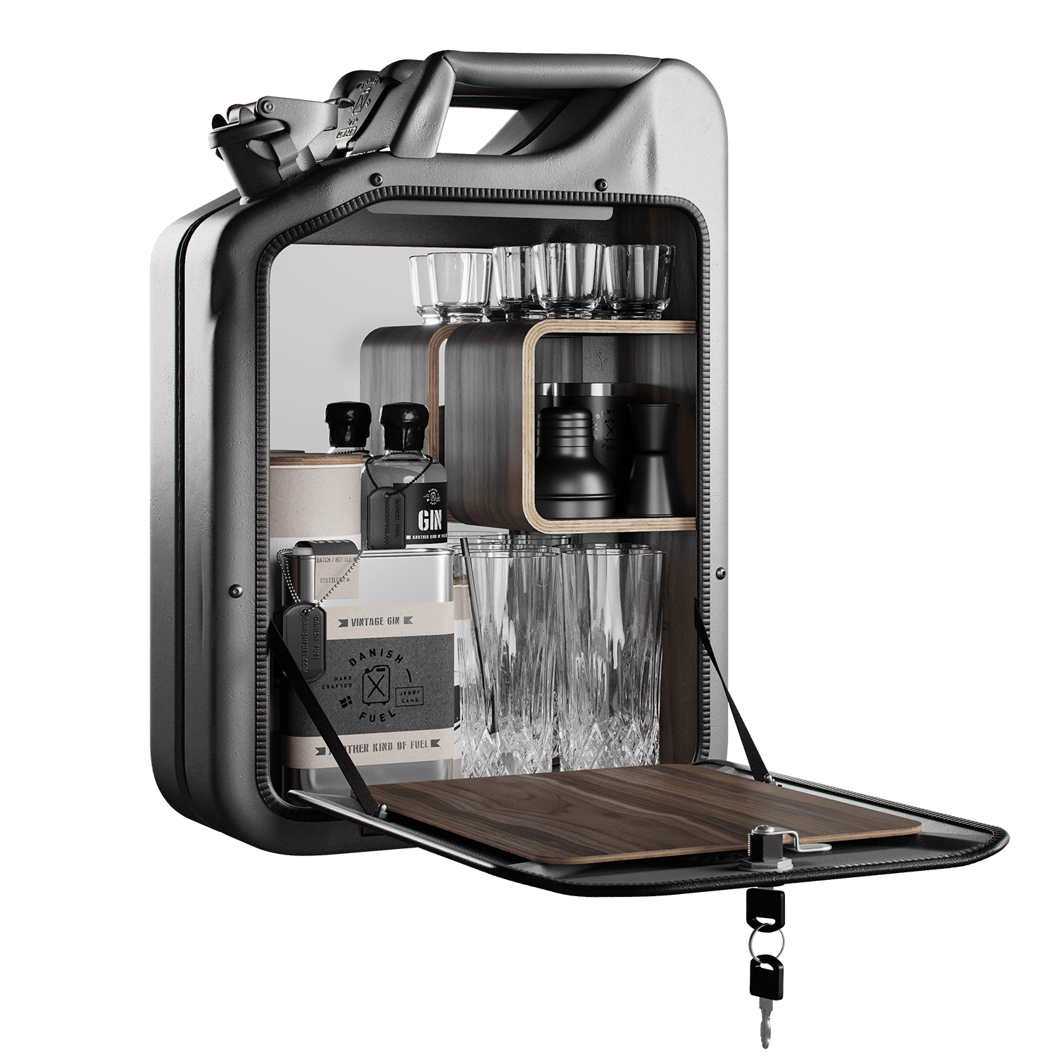 Minibar / kanistr - Bar Cabinet, Missile Grey, 6 variant - Danish Fuel Varianta: Walnut