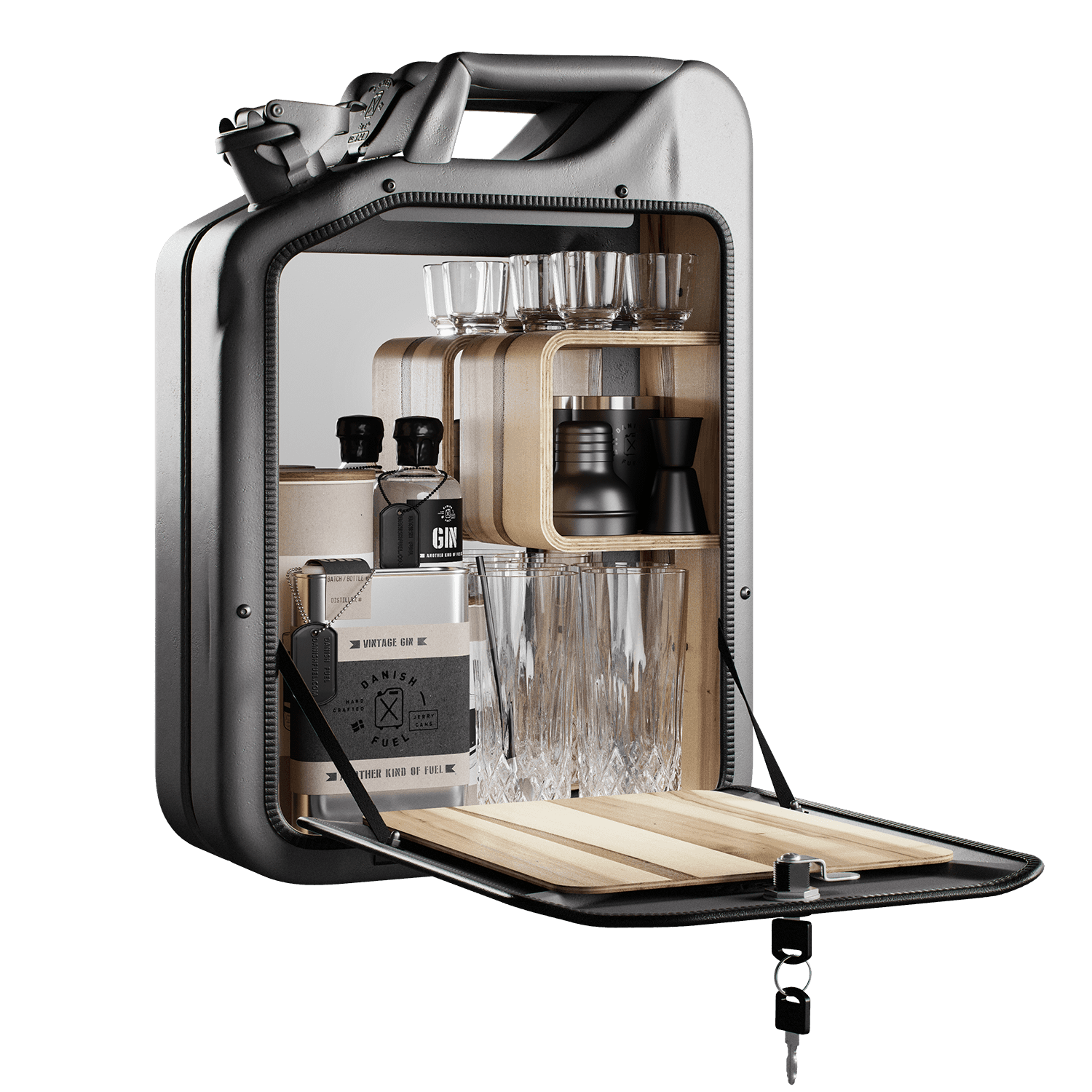 Minibar / kanistr - Bar Cabinet, Missile Grey, 6 variant - Danish Fuel Varianta: Red Gum