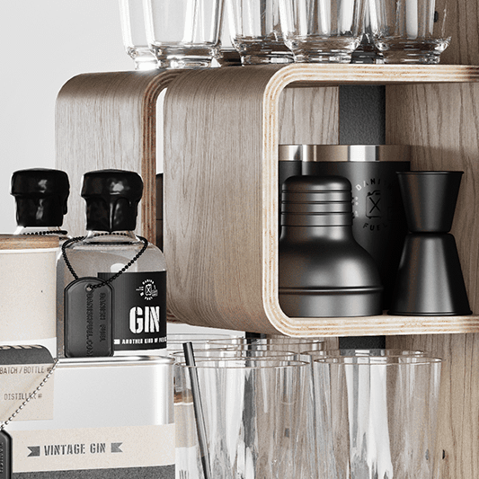 Levně Koupelnová skříňka / kanistr - Bathroom Cabinet, Nano Black, 6 variant - Danish Fuel Varianta: Oak
