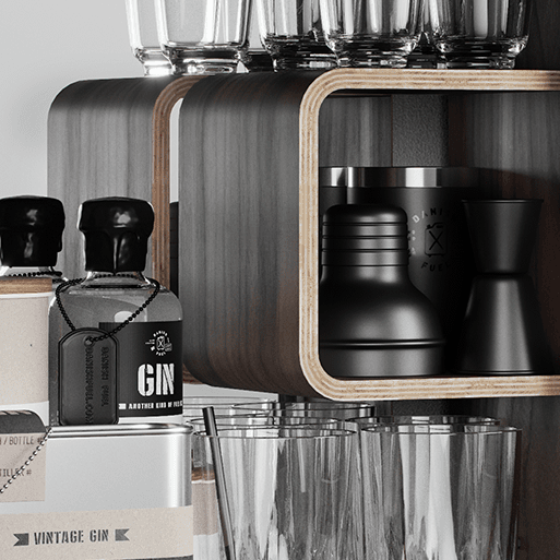 Levně Koupelnová skříňka / kanistr - Bathroom Cabinet, Nano Black, 6 variant - Danish Fuel Varianta: Walnut