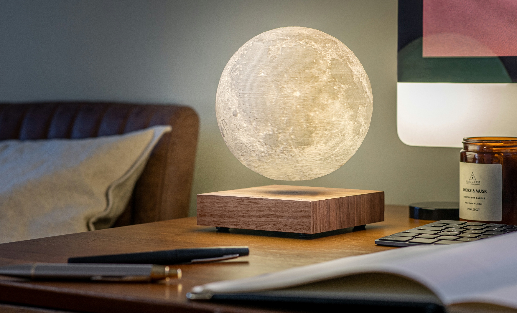 Lampa "Moon", ořech - Gingko (obrázek 6)