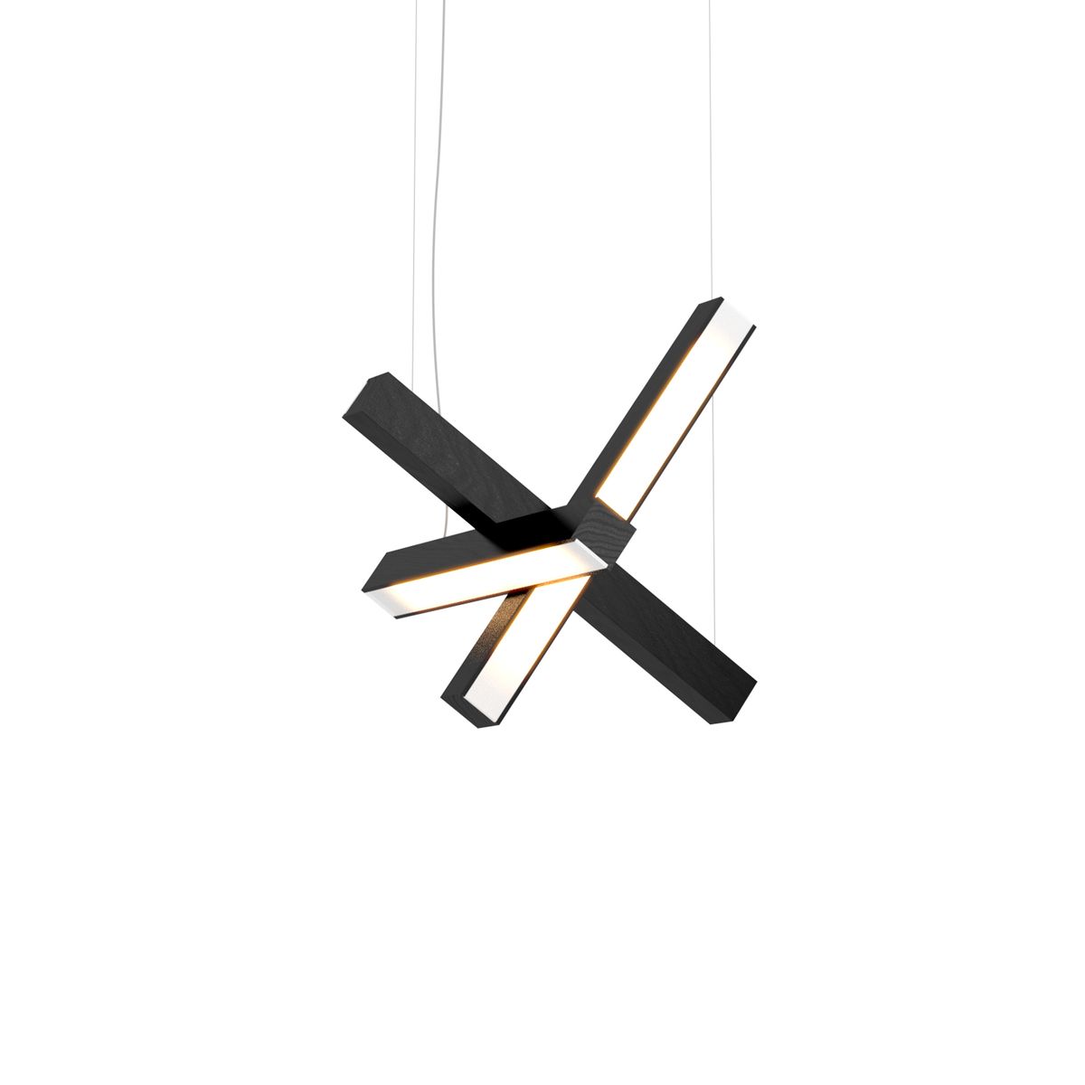 Levně Závěsné světlo LED40 tvar kříž, více variant - TUNTO Model: dub, černě mořený