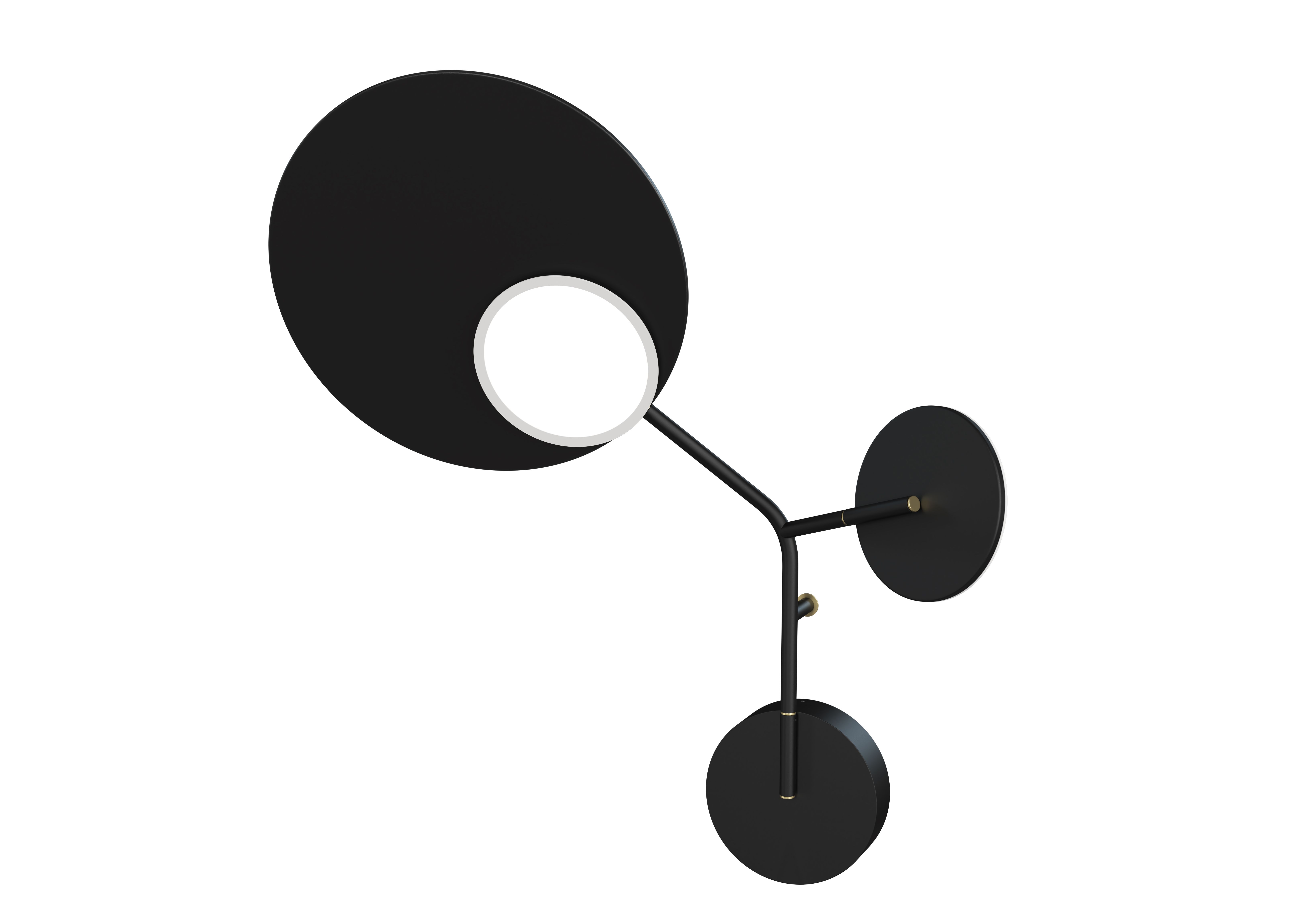 Levně Nástěnná lampa Ballon 3 levostranná, více variant - TUNTO Model: černý rám a krycí část, panel překližka černé barvy
