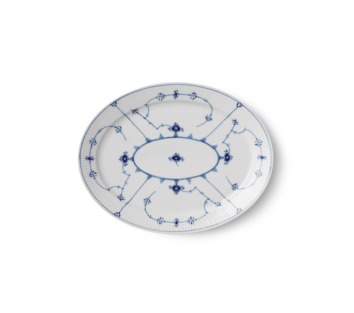 Oválný talíř Blue Fluted Plain, 34 cm - Royal Copenhagen