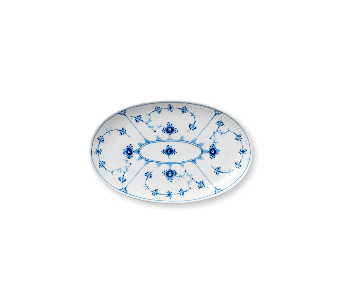 Oválný talíř Blue Fluted Plain Asiette, 23 cm - Royal Copenhagen