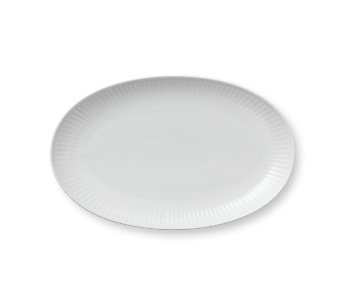 Levně Oválný talíř White Fluted, 23 cm - Royal Copenhagen