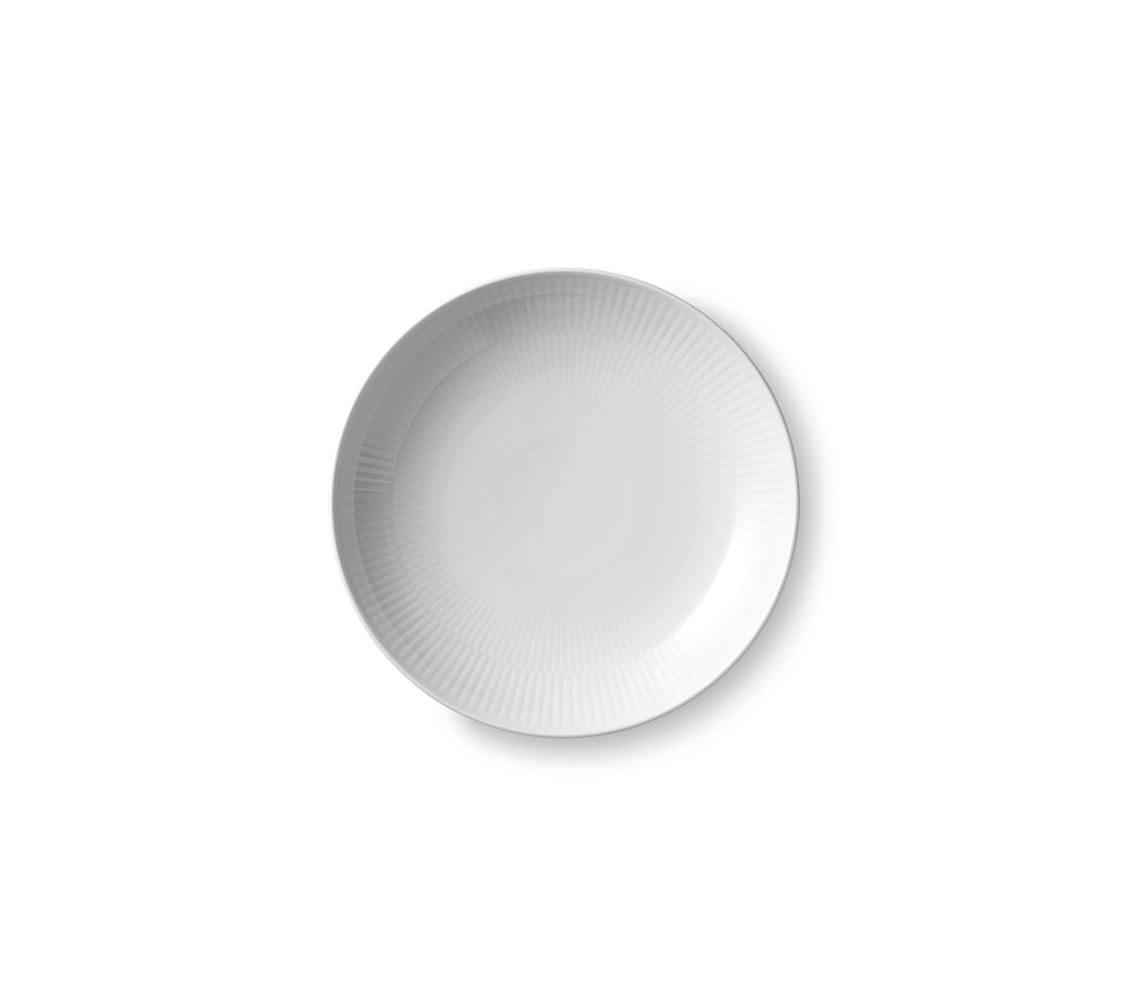 Moderní talíř White Fluted, 20 cm - Royal Copenhagen