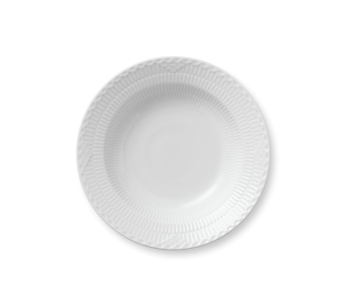 Hluboký talíř White Fluted Half Lace, 21 cm - Royal Copenhagen