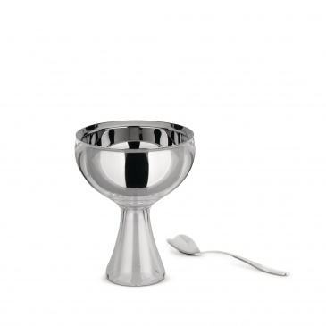 Levně Pohár a lžička I Big Love, bílý, prům. 12 cm - Alessi