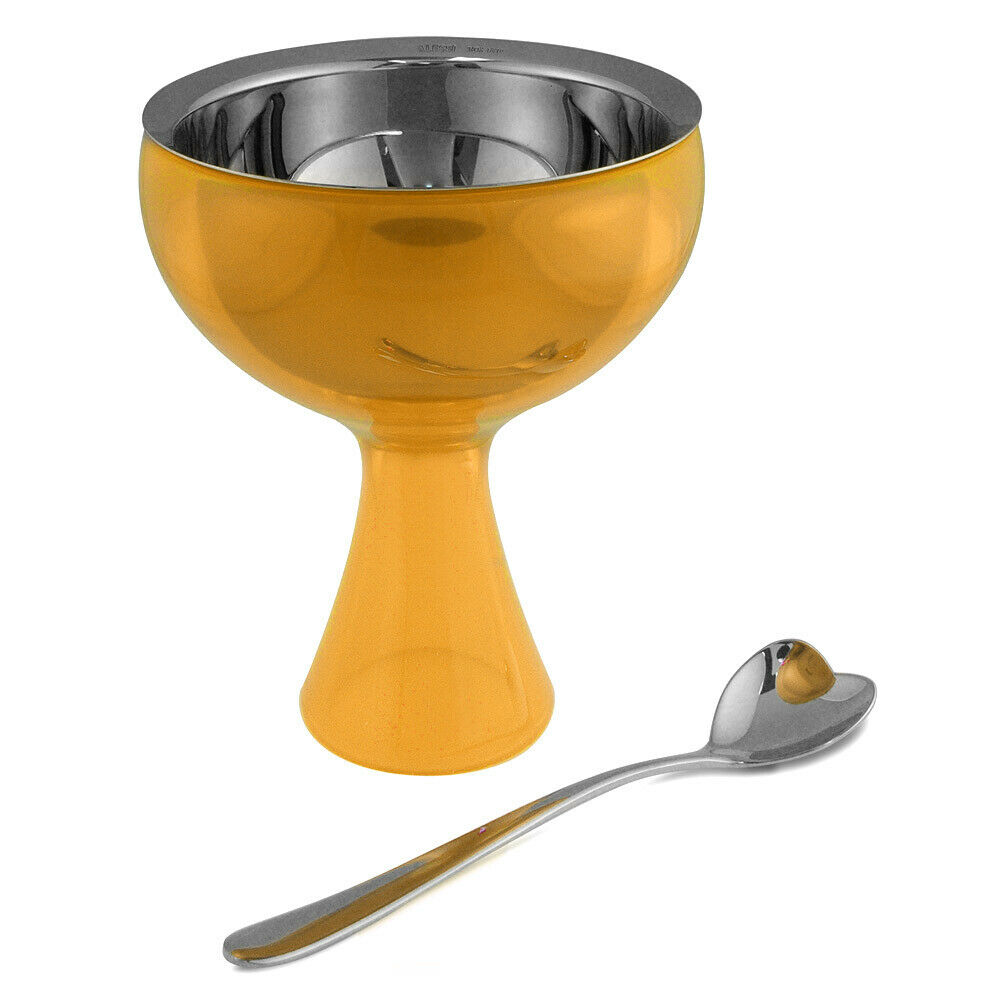 Levně Pohár a lžička O Big Love, oranžový, prům. 12 cm - Alessi