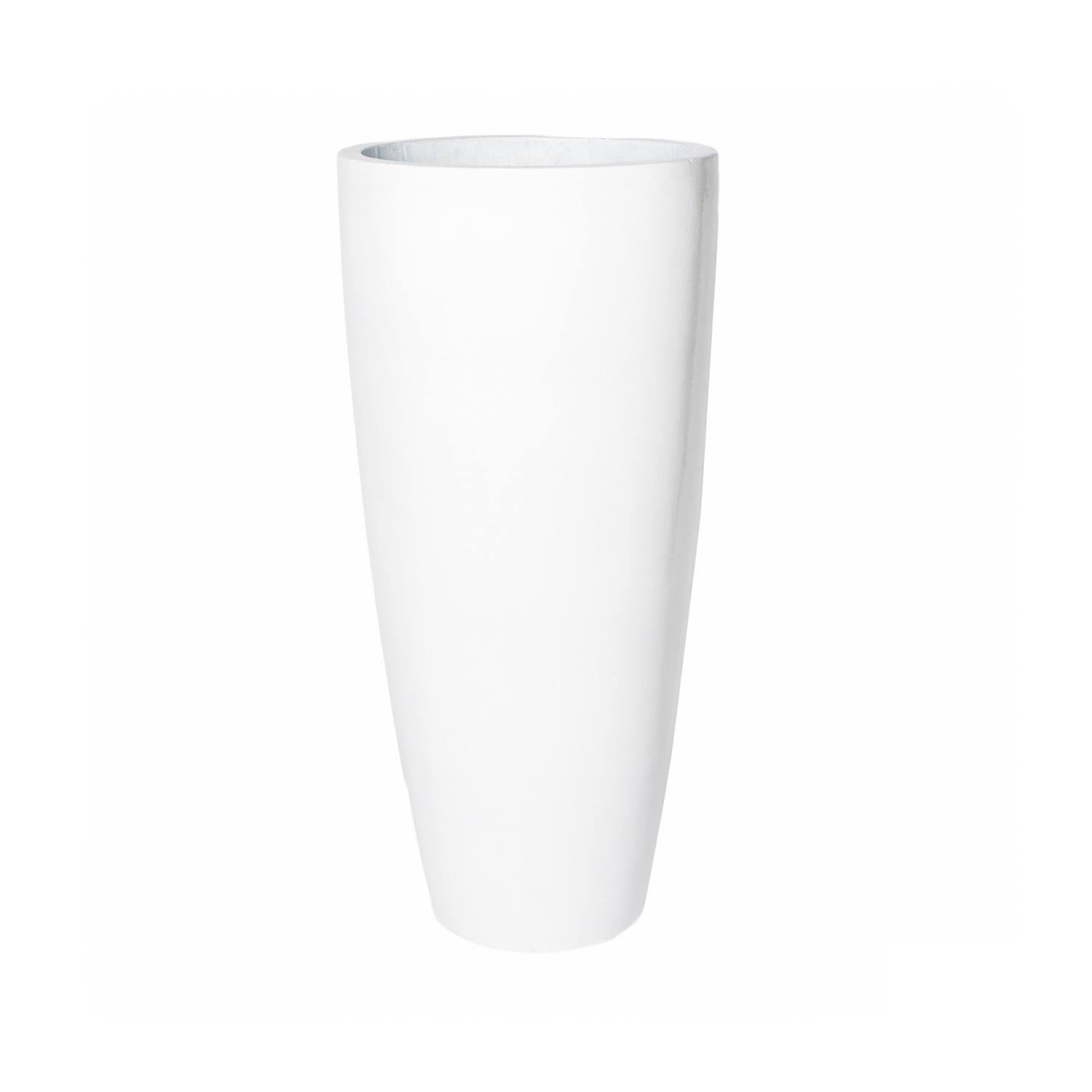 Levně Květináč Dax, barva lesklá bílá, více velikostí - PotteryPots Velikost: L - v. 80 cm, ⌀ 37 cm