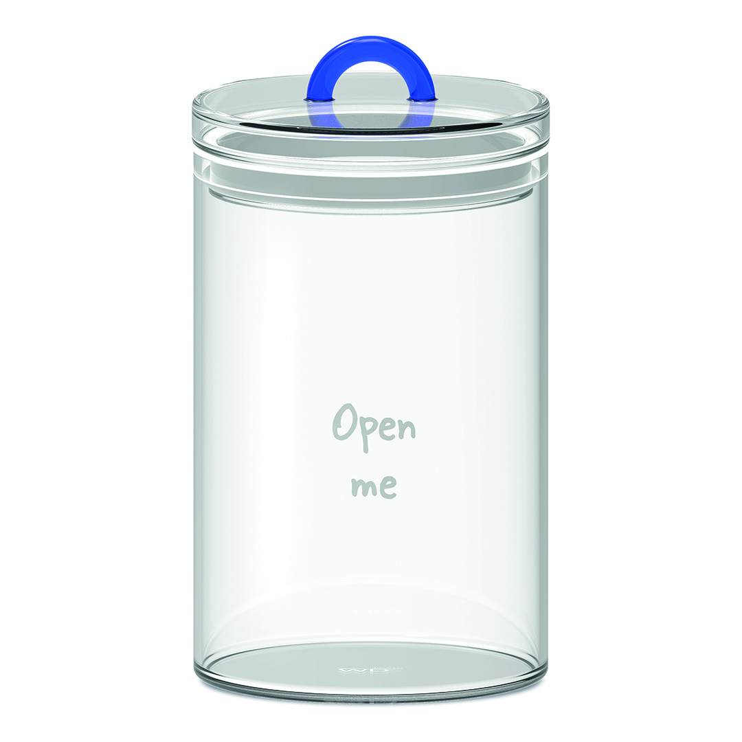 Levně Skleněná dóza "Open me" s těsnícím víkem 1,5 L - WD Lifestyle