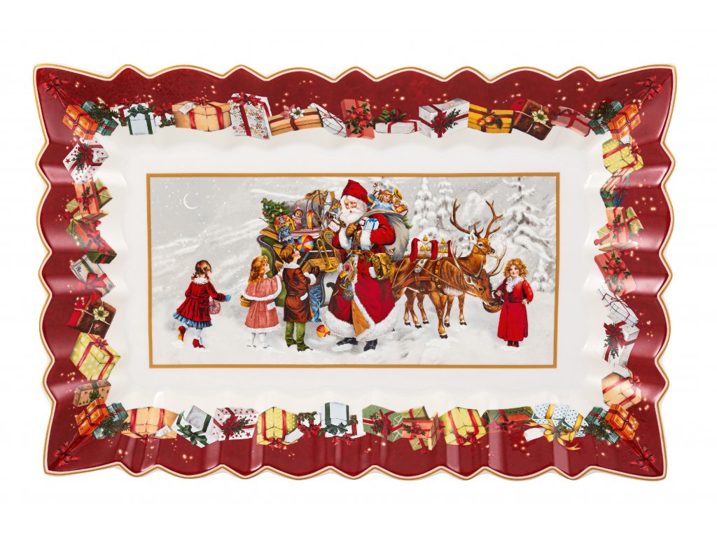 Levně Obdélníková desingová mísa s motivem Santa Clause, 35x23x3.5 cm, kolekce Toy's Fantasy - Villeroy & Boch