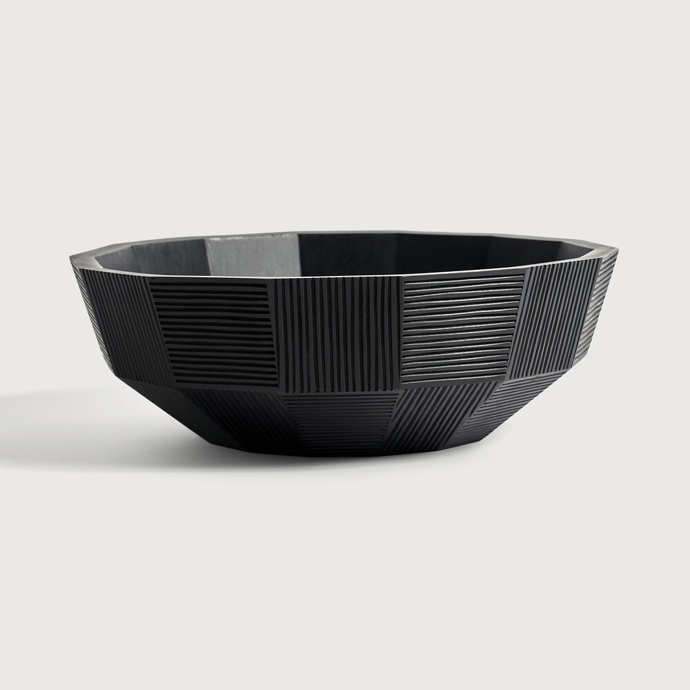 Levně Mahagonová mísa Black Striped bowl - Ethnicraft