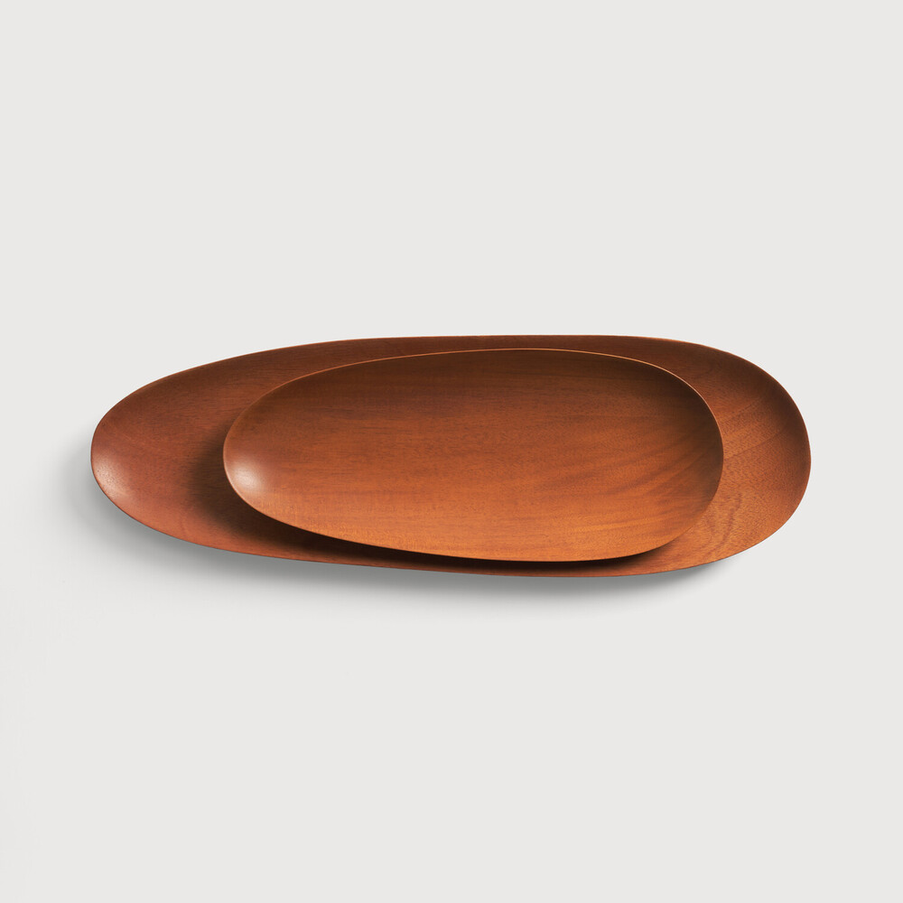 Odkladací miska Thin Oval, set 2ks, více variant - Ethnicraft Provedení: černé mahagovnové dřevo (obrázek 9)