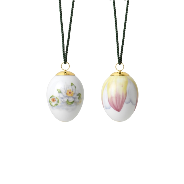 Levně Velikonoční vejce s poupaty a okvětními lístky leknínu, 2 ks - Royal Copenhagen