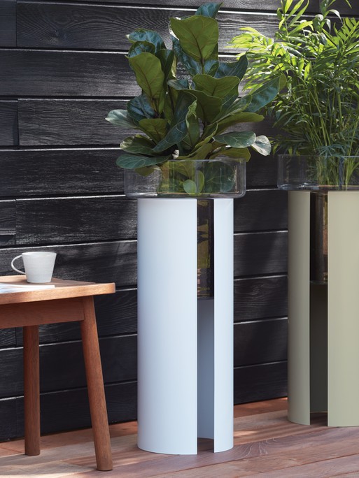 Terrazza květináč, v. 75 cm, Ø32 cm, čirá/křídově bílá - LSA international (obrázek 3)