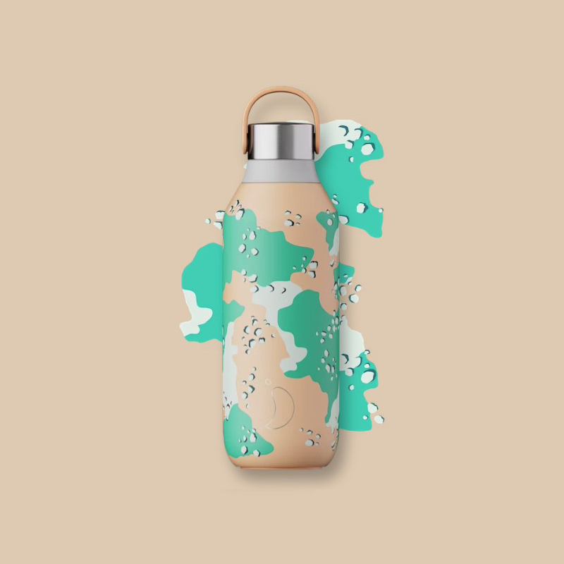 Termoláhev Chilly's Bottles - Desert Camo orange 500ml, edice Studio/Series 2 (obrázek 3)
