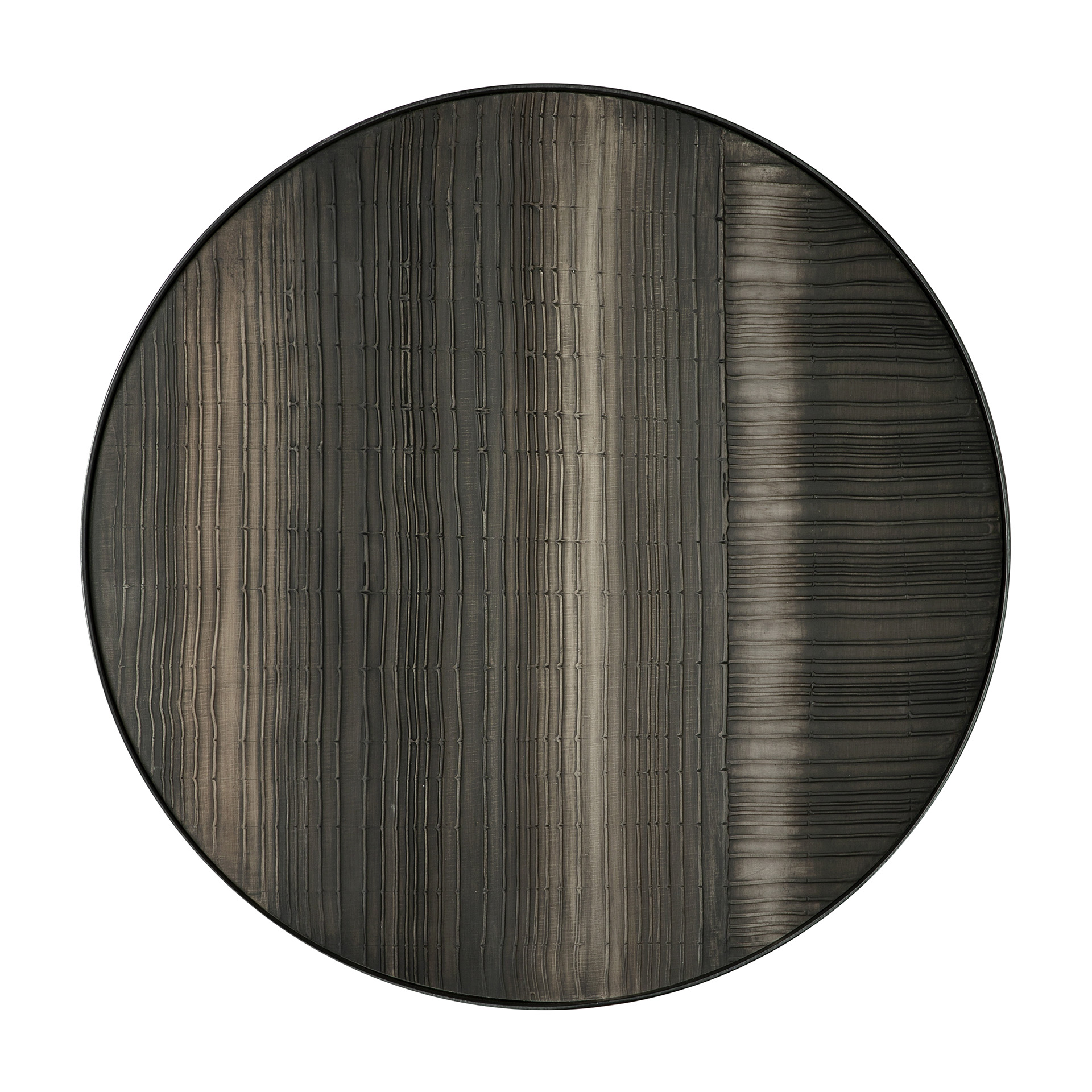 Nástěnná dekorace Layered Clay - černý kovový rám - kulatý - S - Ethnicraft