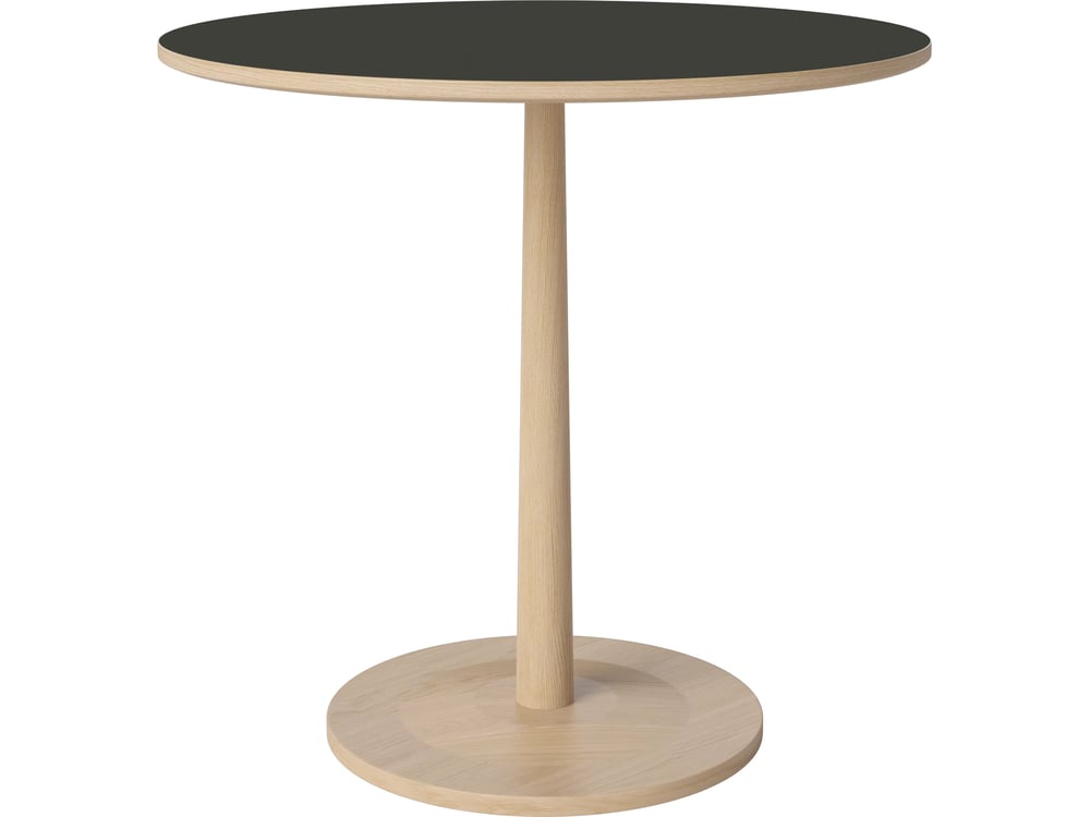 Jídelní stůl Turned Ø75 cm, více variant - Bolia Varianta: šedý laminát Fenix, bílý lakovaný dub