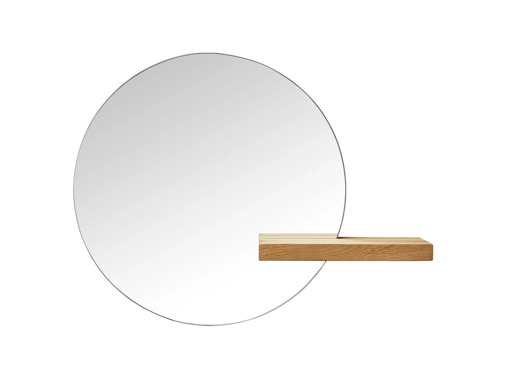 Nástěnné zrcadlo Shift, více variant - Bolia Průměr: 50 cm, Varianta: bílý dub