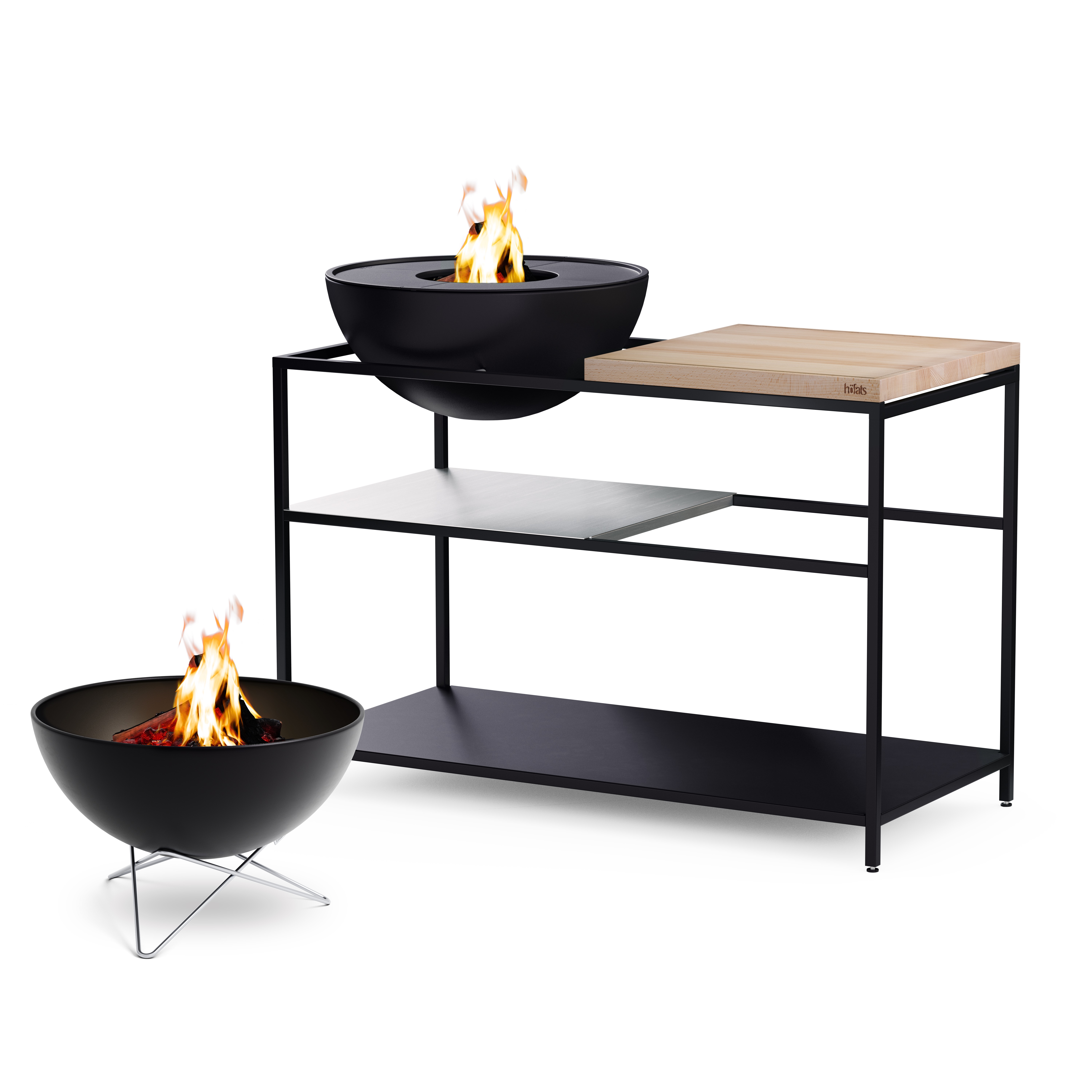 FIRE KITCHEN s BOWL 57 + 2x Plancha + drát. podstava - Höfats (obrázek 4)