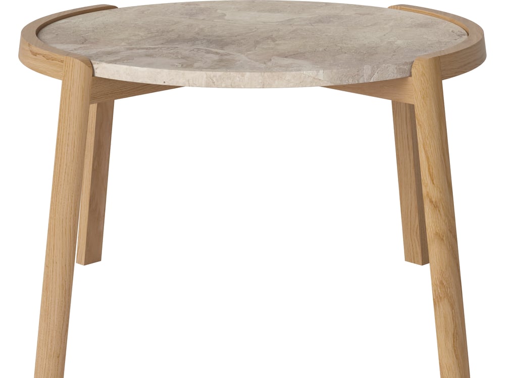Konferenční stolek Mix Ø65 cm, více variant - Bolia Varianta: Beige marble | Oiled oak, Solid | v. 42 cm